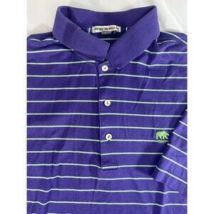 Peter Millar Men’s Golf Polo | L | Purple/Striped